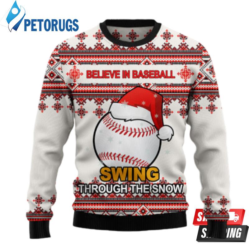 Baseball Santa Hat Ugly Christmas Sweaters