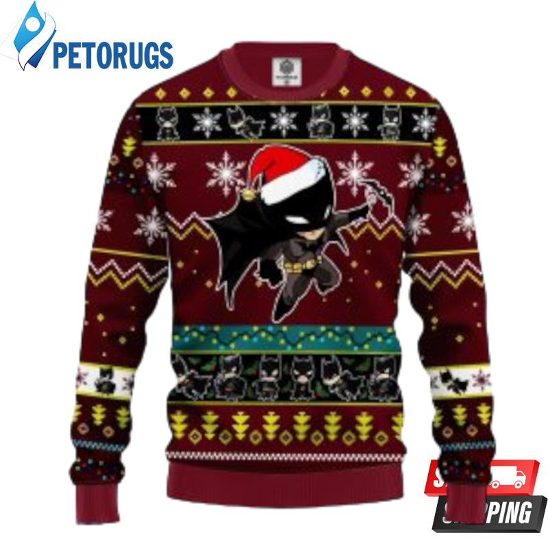 Batman Red Brown Ugly Christmas Sweaters