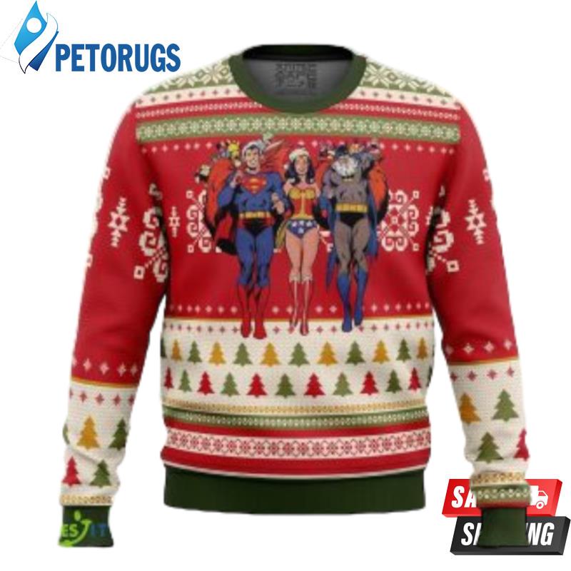 Batman Superman Wonder Woman Ugly Christmas Sweaters