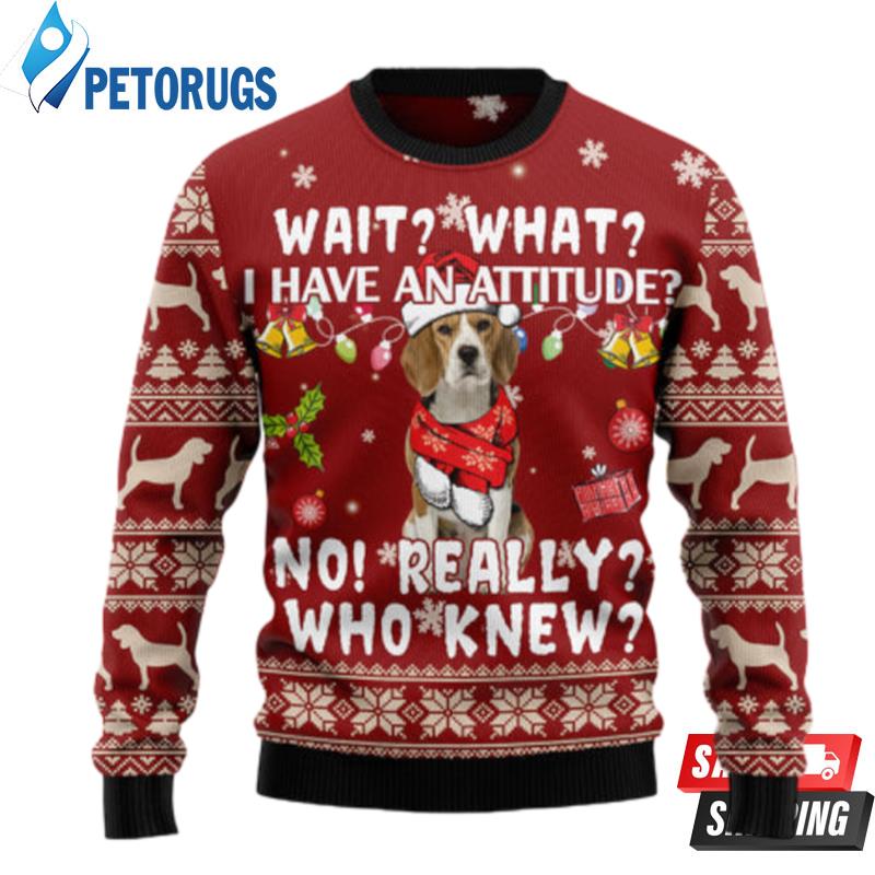 Beagle Attitude Ugly Christmas Sweaters