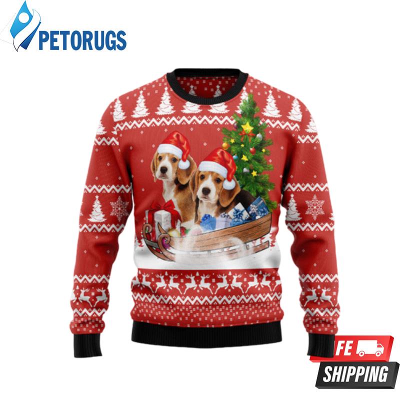 Beagle Dashing Ugly Christmas Sweaters