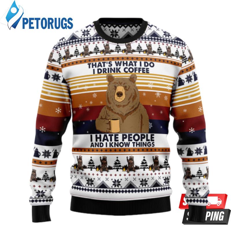 Bear Coffee Ugly Christmas Sweaters