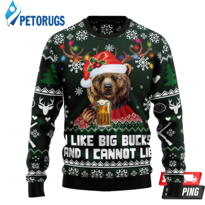 Bear Hunting And Beer Ugly Christmas Sweaters