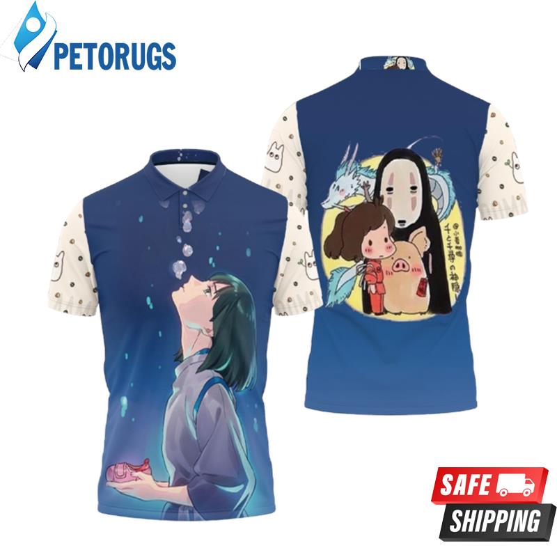 Beautiful Nigihayami Kohaku Nushi Look At Sky Bubbles Spirited Away Studio Ghibli Polo Shirts