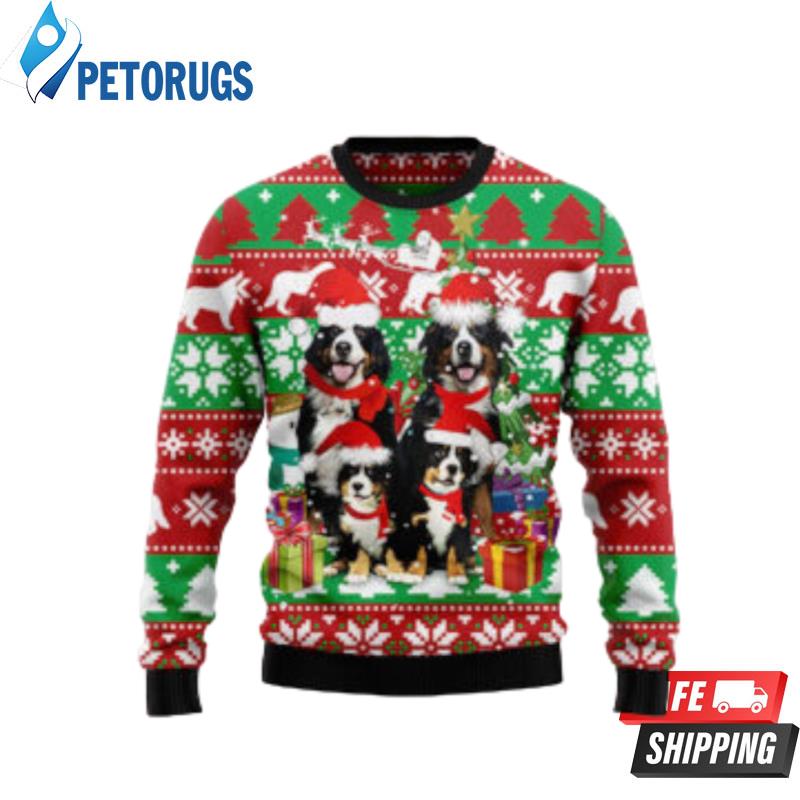 Bernese Mountain Dog Family Dog Lover Ugly Christmas Sweaters