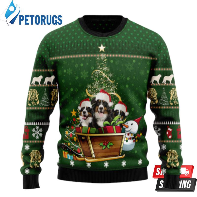 Bernese Mountain Dog Group Xmas Ugly Christmas Sweaters