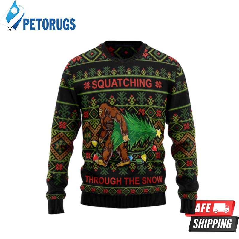 Bigfoot Snow Ugly Christmas Sweaters