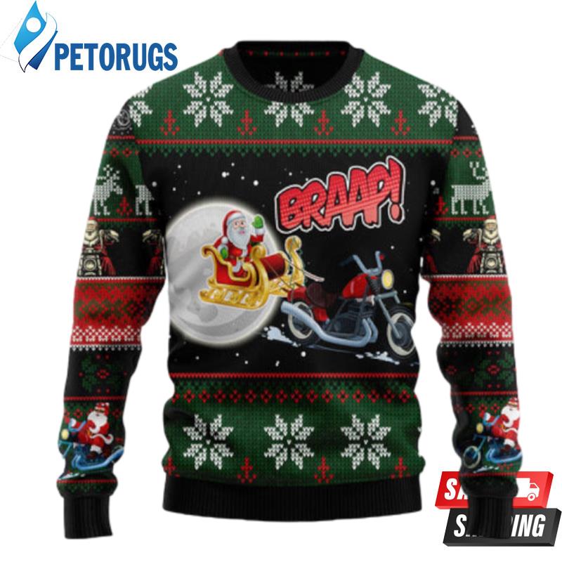 Biker Santa Xmas Ugly Christmas Sweaters