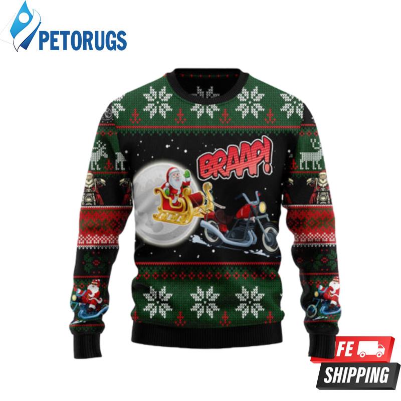 Biker Santa Xmas Ugly Christmas Sweaters