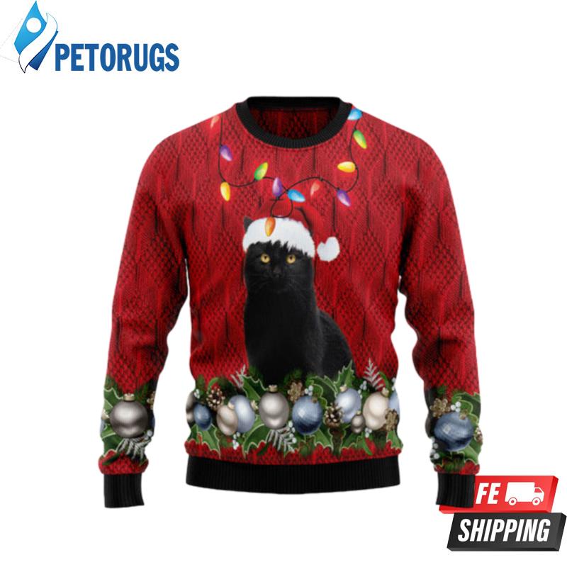 Black Cat Christmas Beauty Ugly Christmas Sweaters
