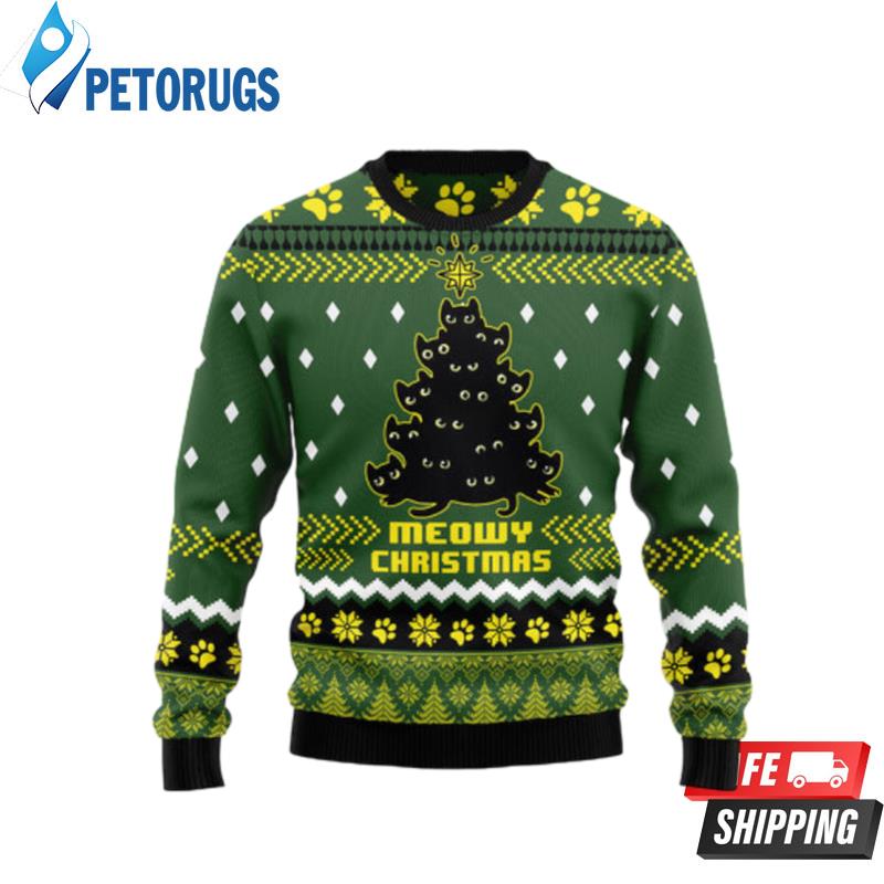 Black Cat Christmas Tree 1 Ugly Christmas Sweaters