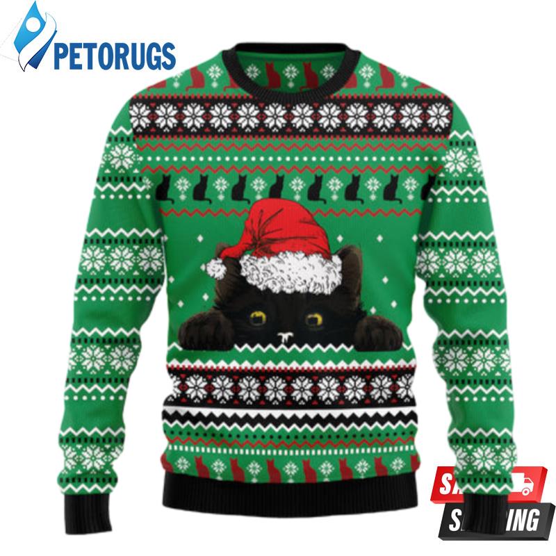 Black Cat Hide Ugly Christmas Sweaters