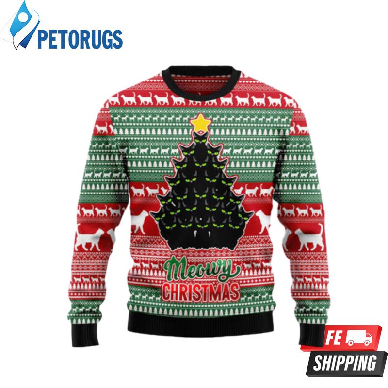 Black Cat Meowy Christmas 1 Ugly Christmas Sweaters