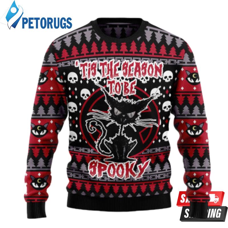Black Cat Spooky Halloween Ugly Christmas Sweaters