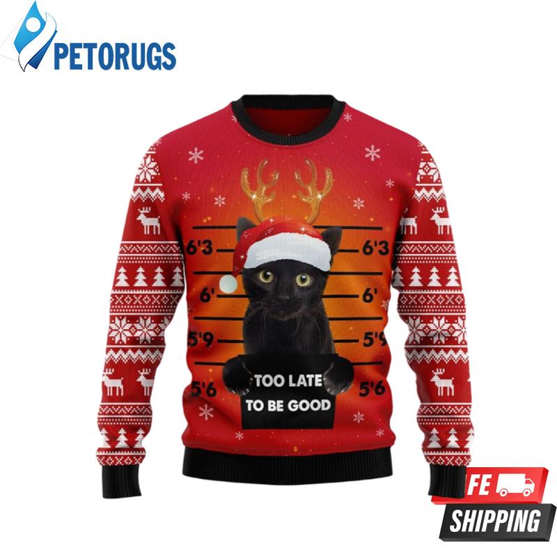 Black Cat Spooky Halloween Ugly Christmas Sweaters