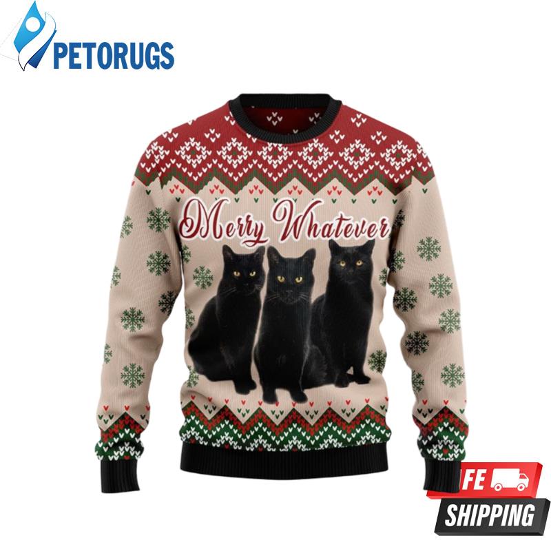 Black Cat Ugly Christmas Sweaters