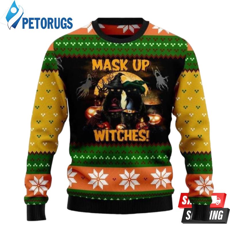 Black Cat Witches Ugly Christmas Sweaters