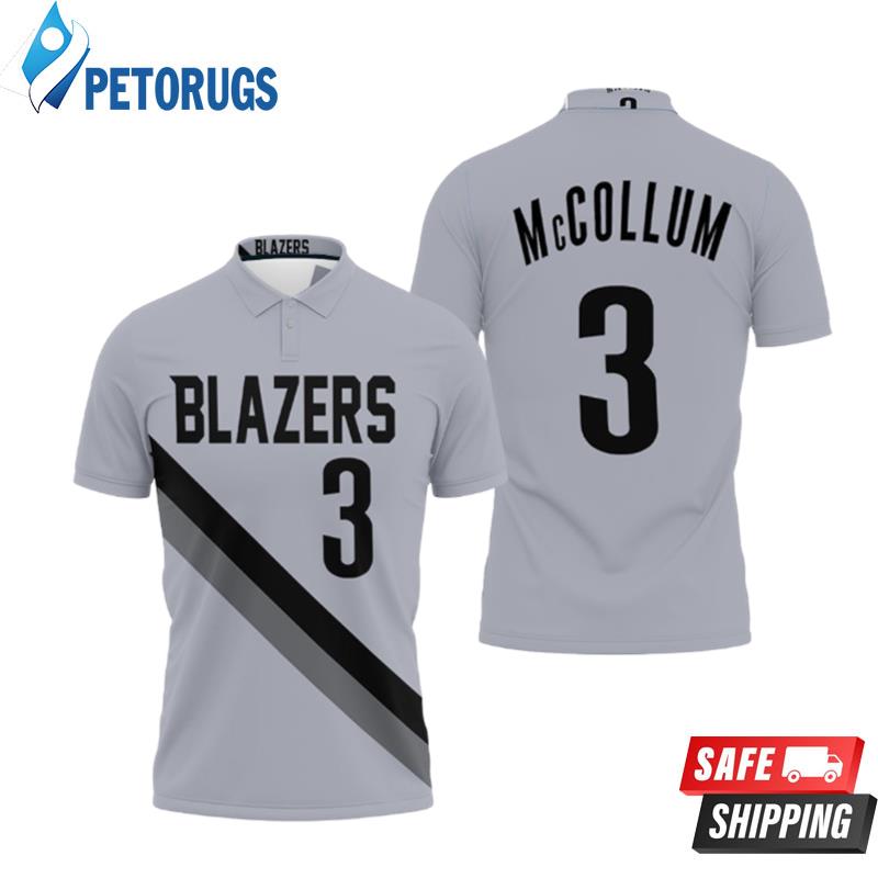 Blazers Cj Mccollum 2020-21 Earned Edition Gray Inspired Polo Shirts