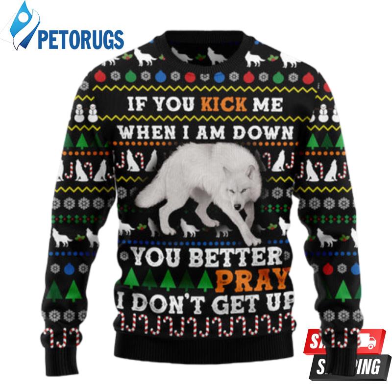 Blue Snow Awesome Wolf Ugly Christmas Sweaters