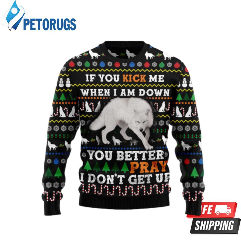 Blue Snow Awesome Wolf Ugly Christmas Sweaters