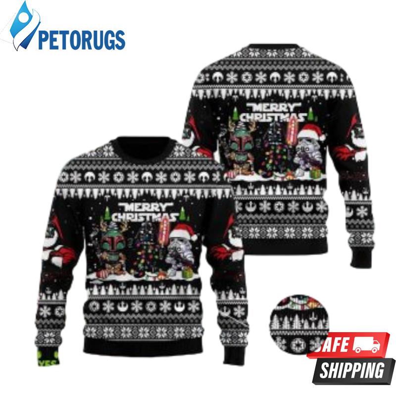 Boba Fett Dark Vader Stormtrooper Ugly Christmas Sweaters