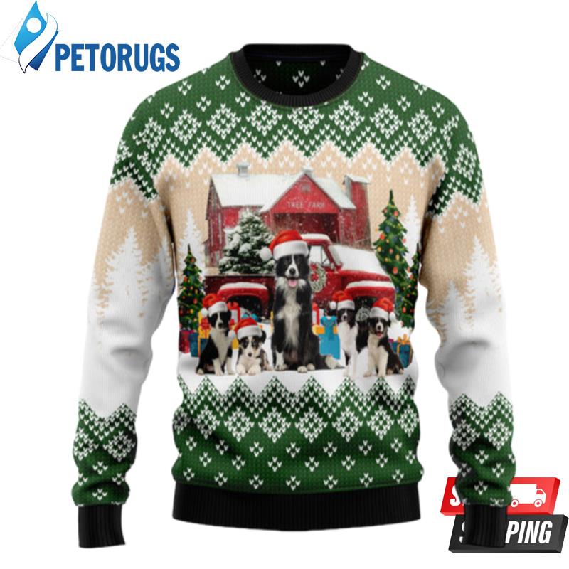 Border Collie Let It Snow Ugly Christmas Sweaters
