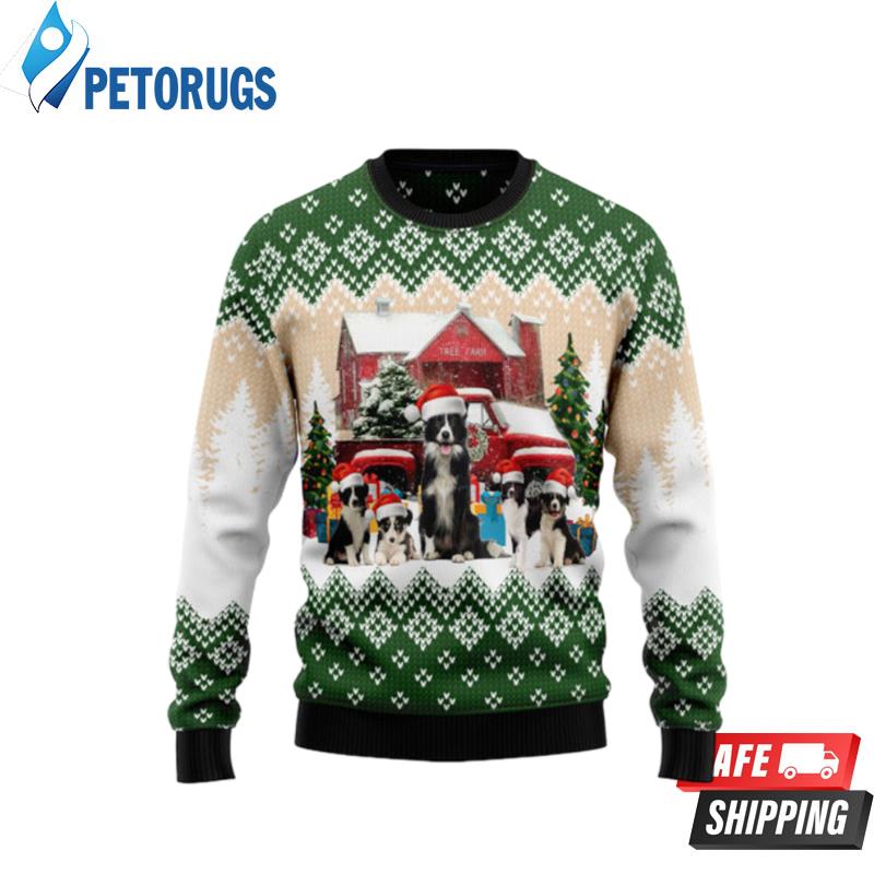 Border Collie Let It Snow Ugly Christmas Sweaters