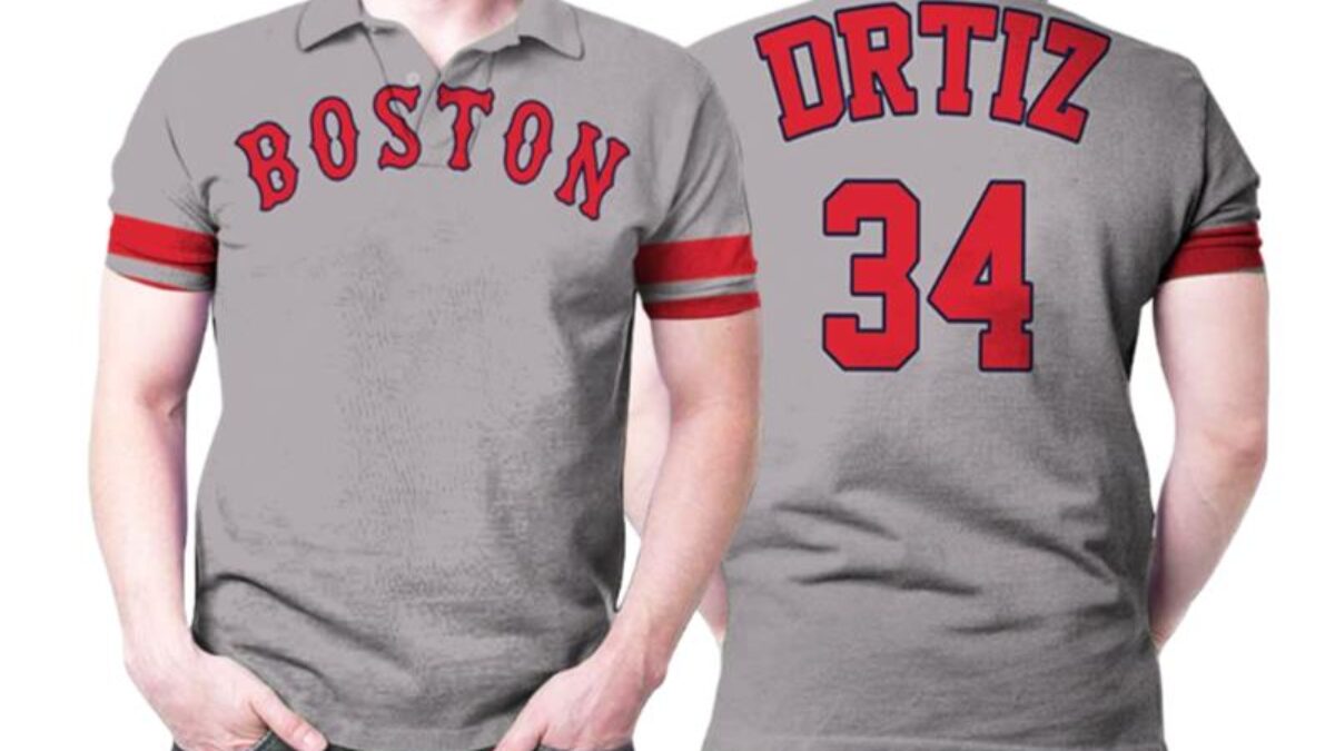 Boston Red Sox David Ortiz Name and Number Road T Shirt Jersey