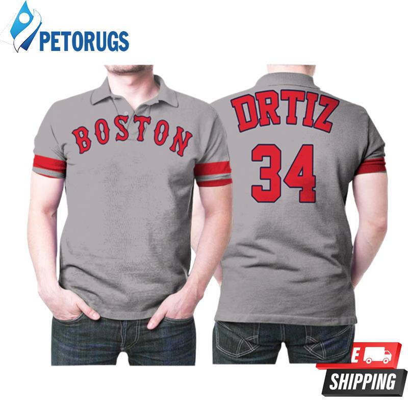 Boston Red Sox David Ortiz Majestic Cool Base Player Gray 2019 Style Gift For Rex Sox Fans Polo Shirts