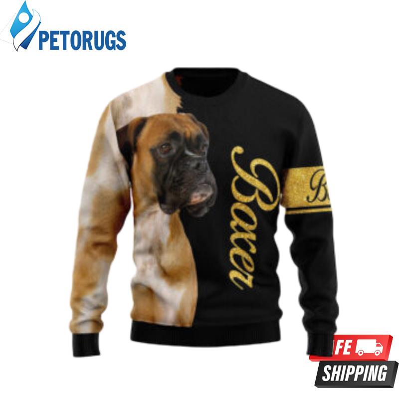 Boxer Half Cool Dog Lover Ugly Ugly Christmas Sweaters