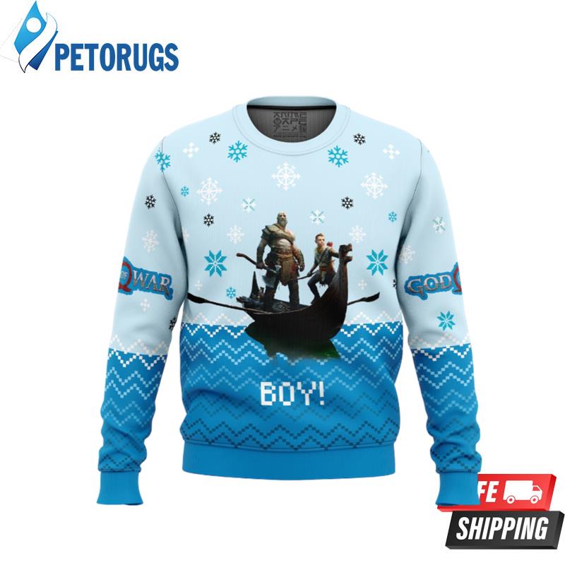 Boy God of War Ugly Christmas Sweaters - Peto Rugs