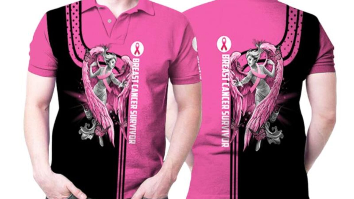Breast Cancer Survivor Angel Motivational Pink Ribbon Designed For