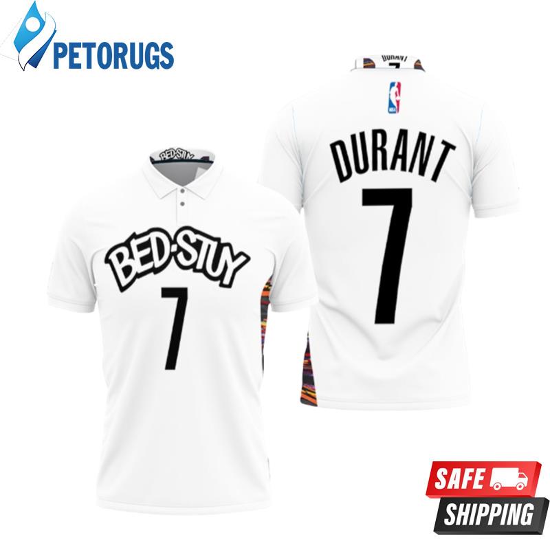 Brooklyn Nets Bed-study Kevin Durant #7 Nba Basketball 2020 City Edition New Arrival White Polo Shirts