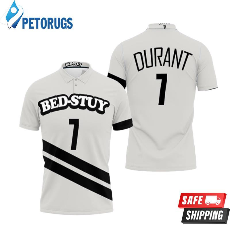 Brooklyn Nets Kevin Durant 7 2020 City Edition White Polo Shirts