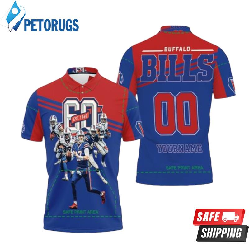 Buffalo Bills 60th Anniversary 2020 Afc East Division Champs Personalized 2 Polo Shirts
