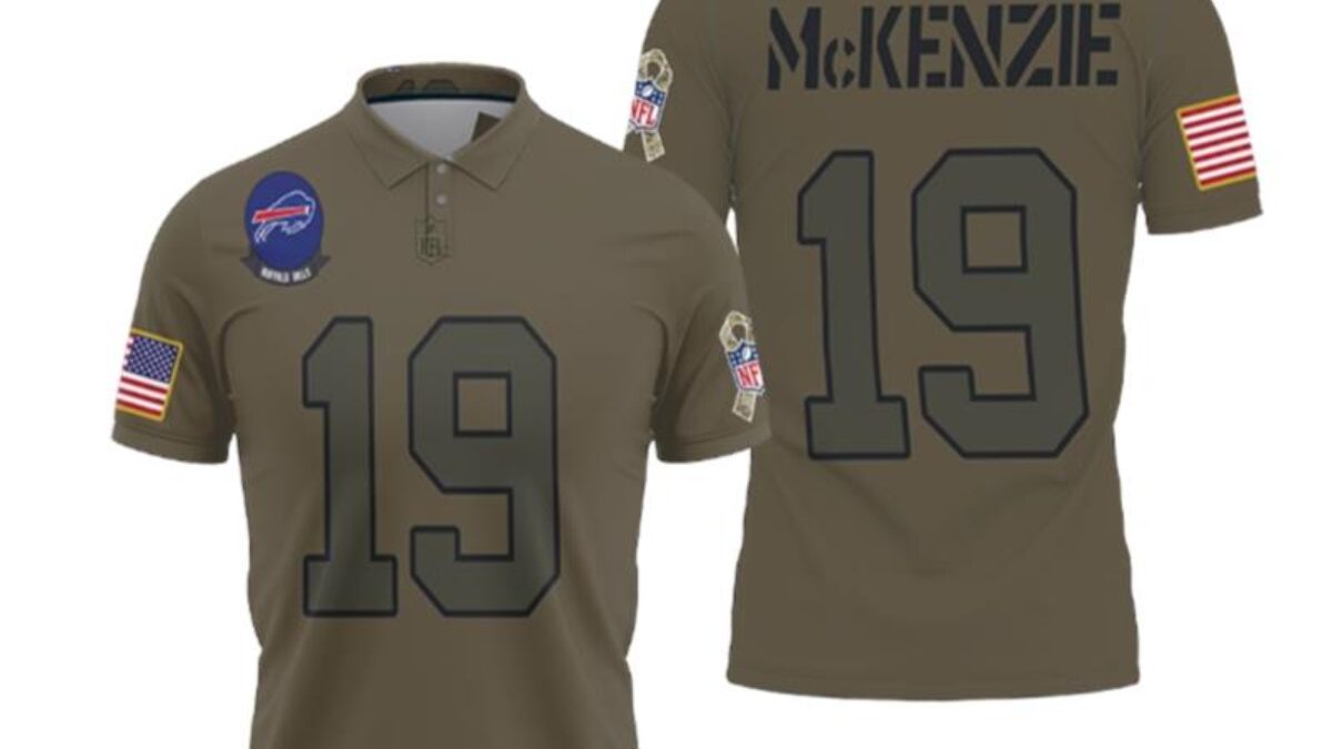 Buffalo Bills Isaiah Mckenzie #19 Nfl Great Player Camo 2019 Salute To  Service Custom Bills Fans Polo Shirts