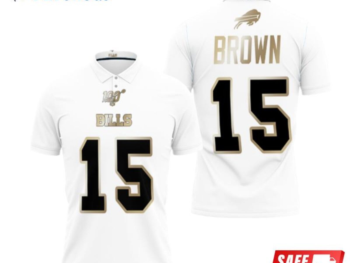 Buffalo Bills Stefon Diggs #14 Nfl White 100th Season Golden