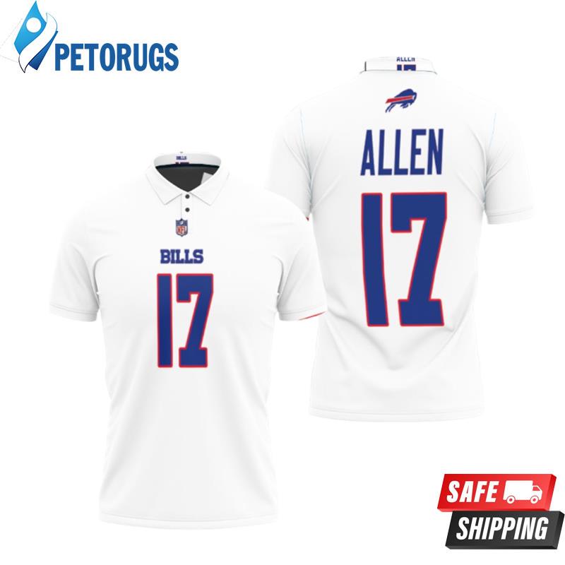 Buffalo Bills Josh Allen #17 Nfl Great Player American Football Team Game White Bills Fans Polo Shirts