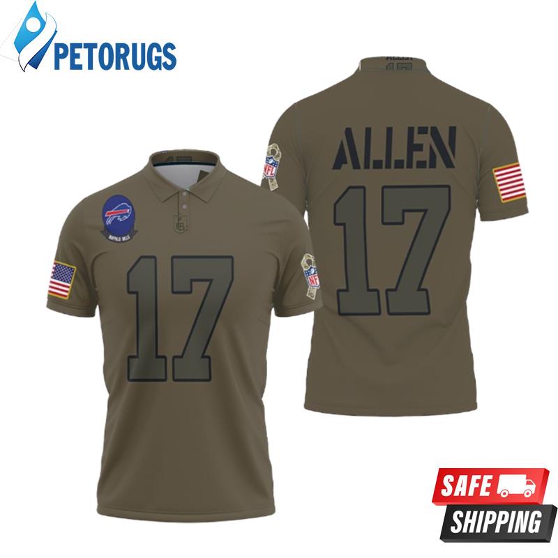 Buffalo Bills Josh Allen #17 Nfl Great Player Camo 2019 Salute To Service Custom Bills Fans Polo Shirts