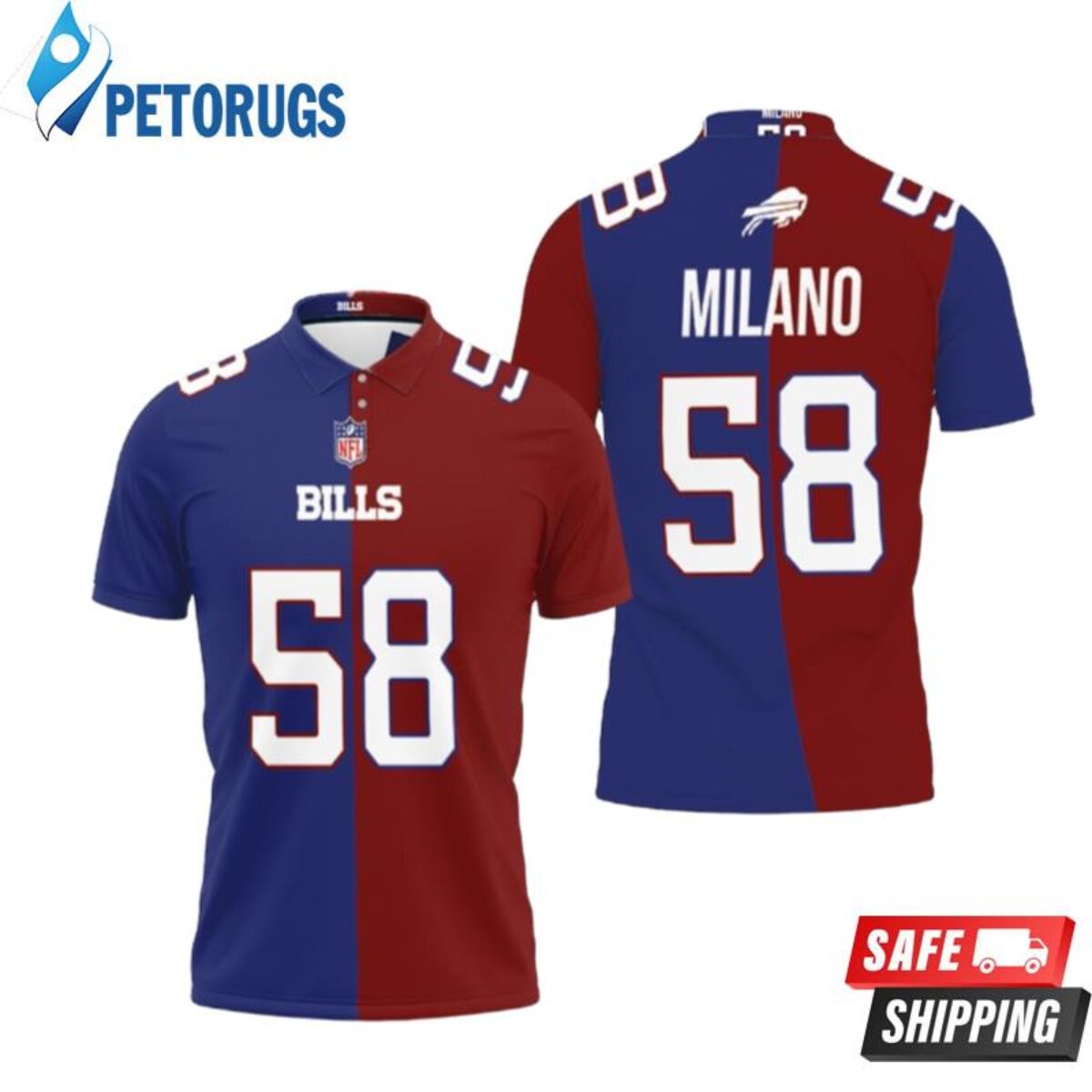 Design Buffalo Bills Matt Milano #58 Nfl Great Player American Football  Team Game White Bills Fans Polo Shirts - Peto Rugs