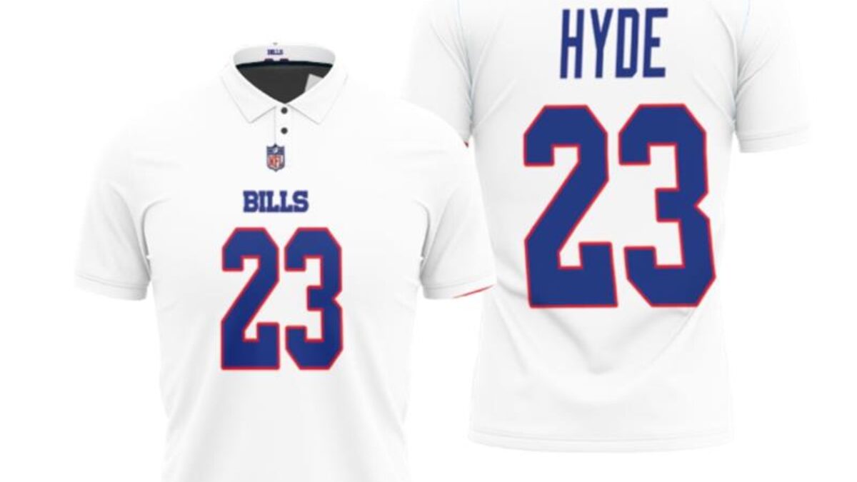 Buffalo Bills Micah Hyde #23 Nfl Great Player American Football Team Game  White Bills Fans Polo Shirts - Peto Rugs