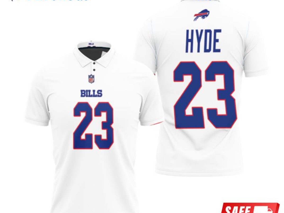 Buffalo Bills Micah Hyde #23 Nfl Great Player American Football Team Game  White Bills Fans Polo Shirts