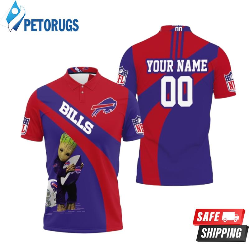 Buffalo Bills Nfl Groot Hugs Buffalo Bills Ball 2020 Nfl Season Personalized Polo Shirts