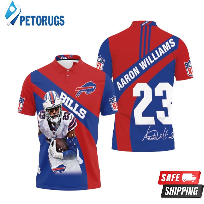 Buffalo Bills Number 23 Aaron Williams With Sign Polo Shirts