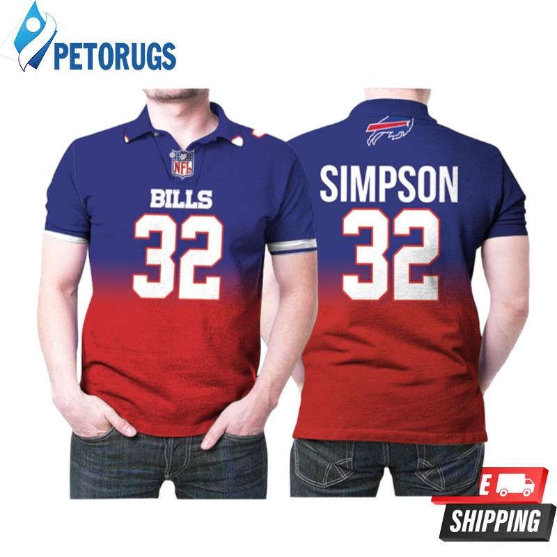 Buffalo Bills O J Simpson #32 Great Player Nfl American Football Team Royal Color Crash For Bills Fans Polo Shirts