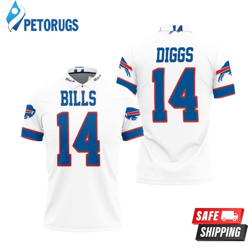 Buffalo Bills Stefon Diggs 14 White Inspired Style Polo Shirts