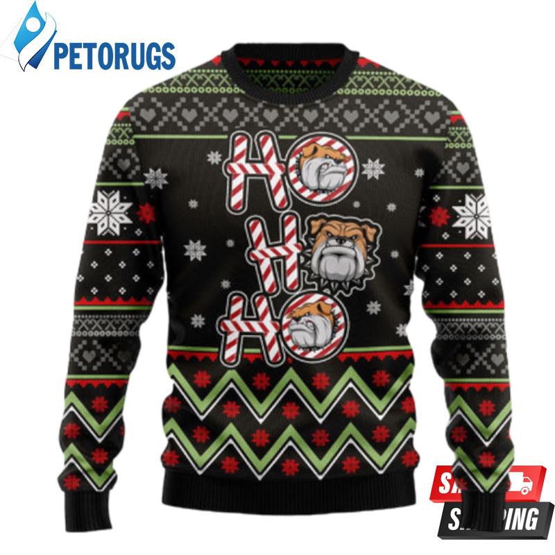 Bulldog Ho Ho Ho Ugly Christmas Sweaters