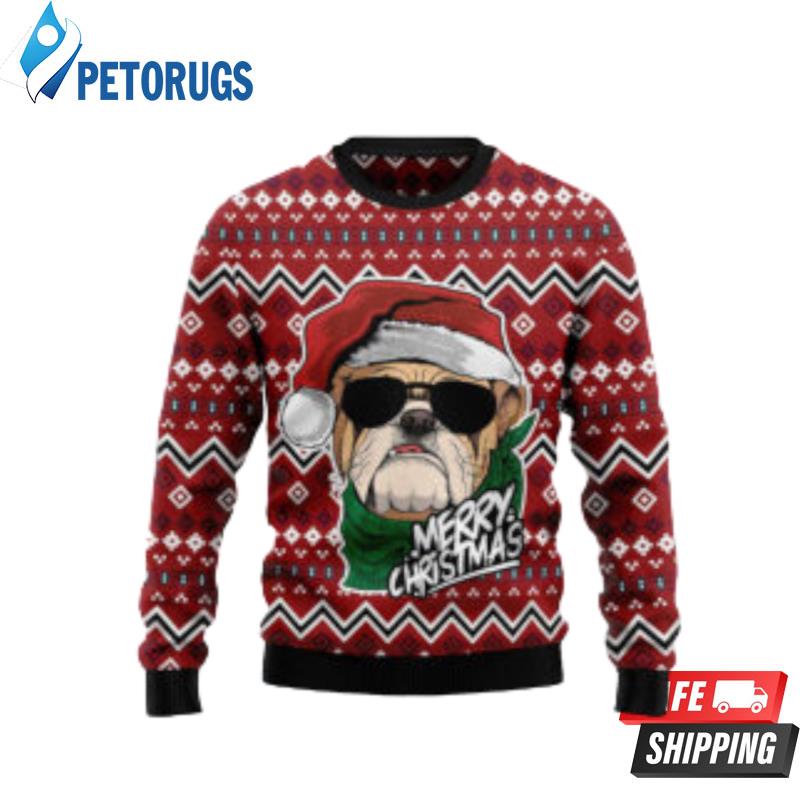 Bulldog Merry Christmas Bulldog Face Ugly Ugly Christmas Sweaters