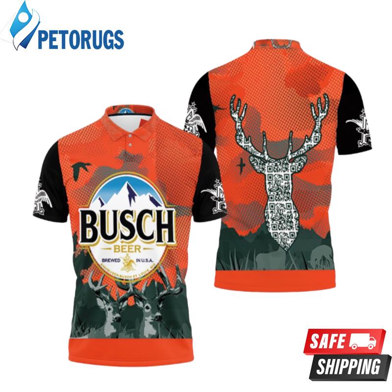 Busch Beer Logo And Deer Head For Fans 2 Polo Shirts