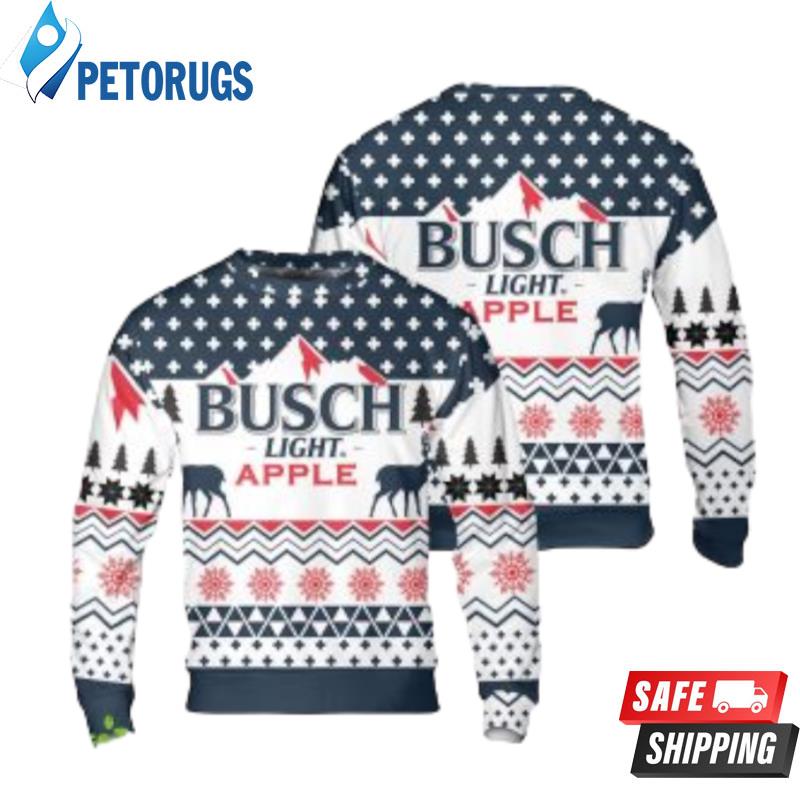 Busch Light Apple Christmas Ugly Christmas Sweaters
